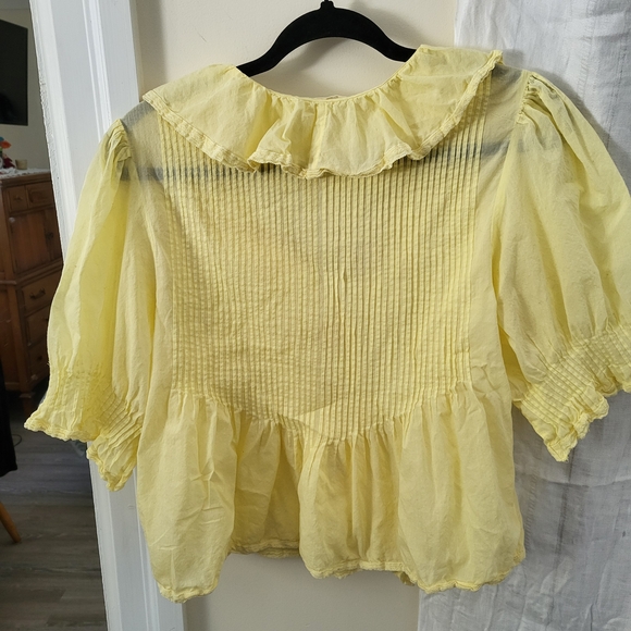 Yellow Ruffled Women's Top - Picture 4 of 7